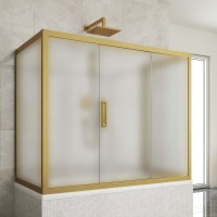 Шторка на ванну Kubele DE019 P3U-MAT-BR, 170х75 см, профиль бронза