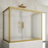 Шторка на ванну Kubele DE019 P3U-MAT-BR, 170х75 см, профиль бронза