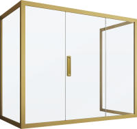 Шторка на ванну Kubele DE019 P3U-MAT-BR, 170х75 см, профиль бронза