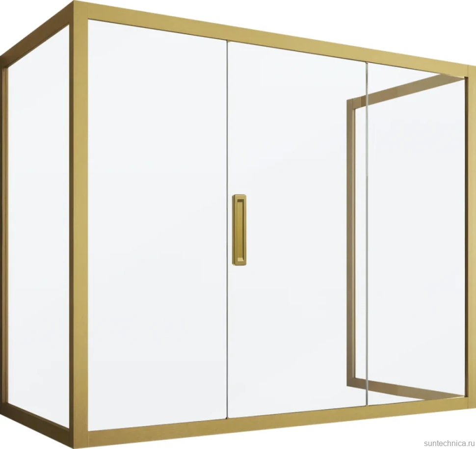 Шторка на ванну Kubele DE019 P3U-MAT-BR, 170х75 см, профиль бронза