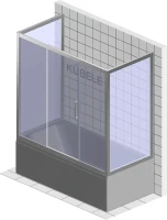 Шторка на ванну Kubele DE019 P3U-MAT-BR, 170х75 см, профиль бронза