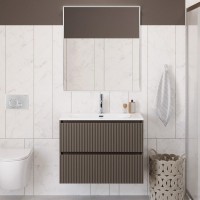 Мебель для ванной комнаты BelBagno Uno-mini 100 подвесная, 2 ящика, матовая бежевая