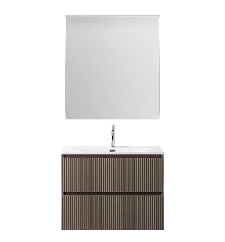 Мебель для ванной комнаты BelBagno Uno-mini 100 подвесная, 2 ящика, матовая бежевая