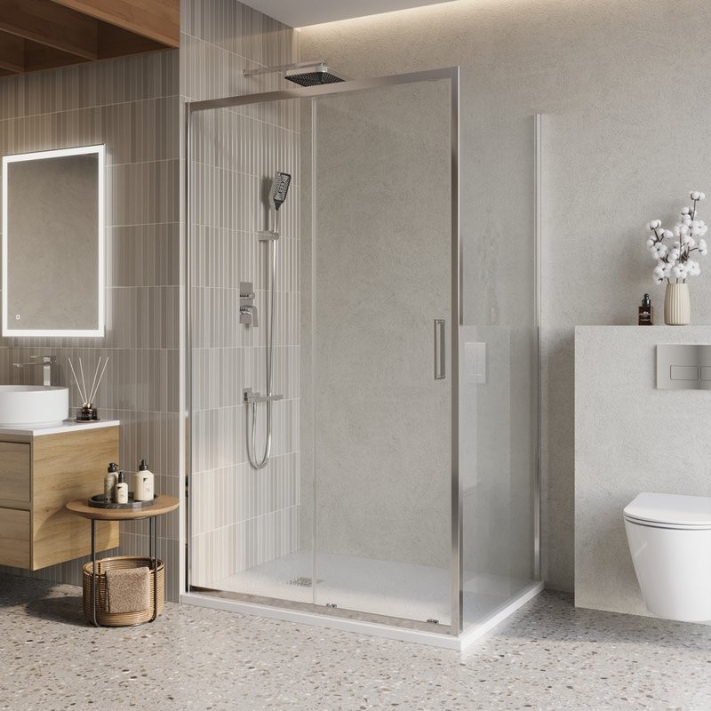 Душевой уголок BelBagno Luce AH-1-110/100-C-Cr профиль хром, стекло прозрачное