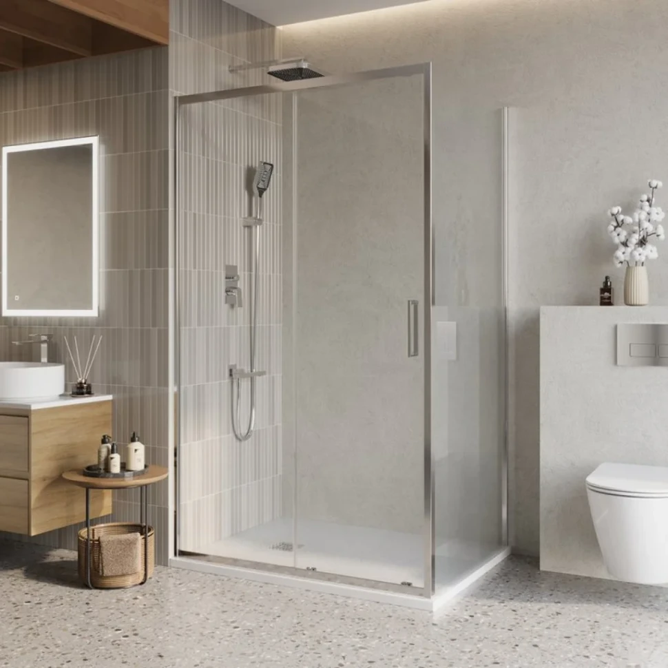 Душевой уголок BelBagno Luce AH-1-110/100-C-Cr профиль хром, стекло прозрачное