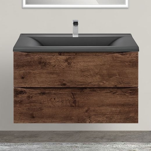 Тумба под раковину Vincea Mia 80, подвесная, темный дуб