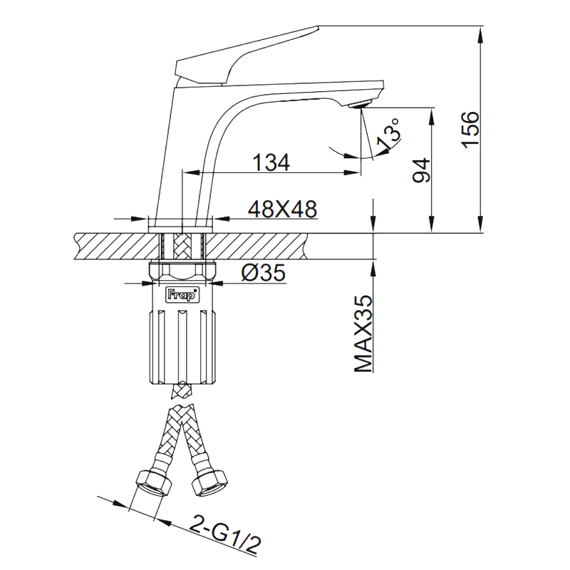 Смеситель для раковины Frap H87 F1087-6 черный