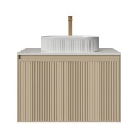 Тумба под раковину без столешницы Grossman Кристалл 80 подвесная, матовая бежевая