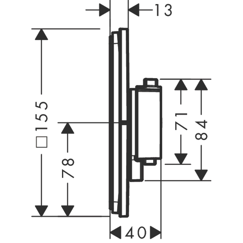 Термостатический смеситель встраиваемый Hansgrohe ShowerSelect Comfort Q 15588000 С ВНУТРЕННЕЙ ЧАСТЬЮ, хром