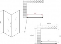 Душевой уголок Abber Sonnenstrand AG04070-S90 90x70, профиль хром, стекло прозрачное