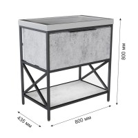 Тумба с раковиной Mixline Бруклин 80 бетон, раковина Фостер 80