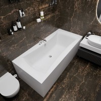 Акриловая ванна Lavinia Boho Evan 200x90 см, встраиваемая, белая, с каркасом, с подголовником