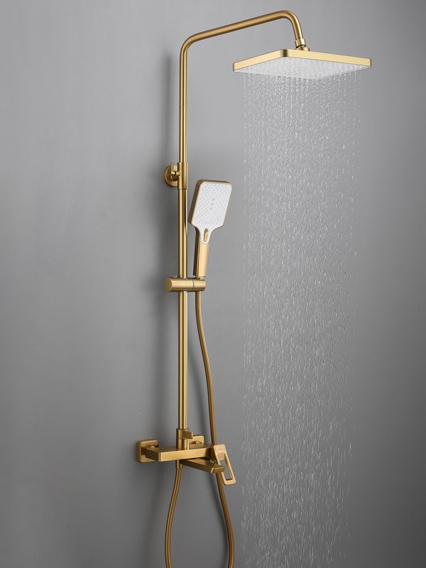 Душевая стойка Haiba HB24732-5 брашированное золото