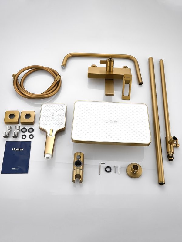 Душевая стойка Haiba HB24732-5 брашированное золото