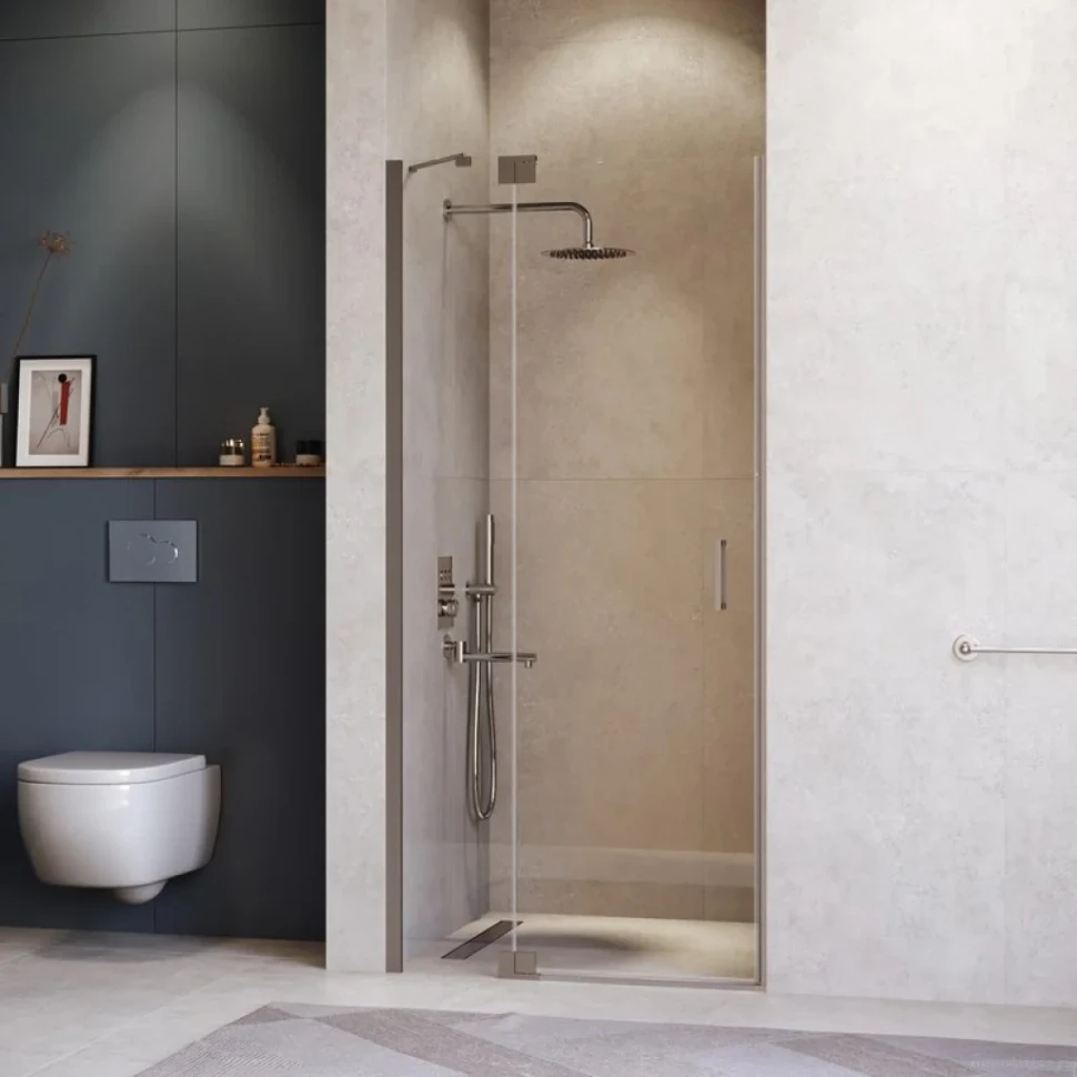 Душевая дверь в нишу RGW Hotel HO-014-Gg 1100х2000 профиль серый, стекло прозрачное