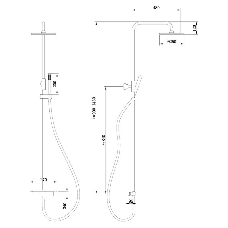 Душевая стойка Abber Wasser Kreis AF8160RGL розовое золото