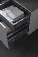 Тумба с раковиной Allen Brau Infinity 100 1+1, подвесная, белый матовый, столешница графит структ