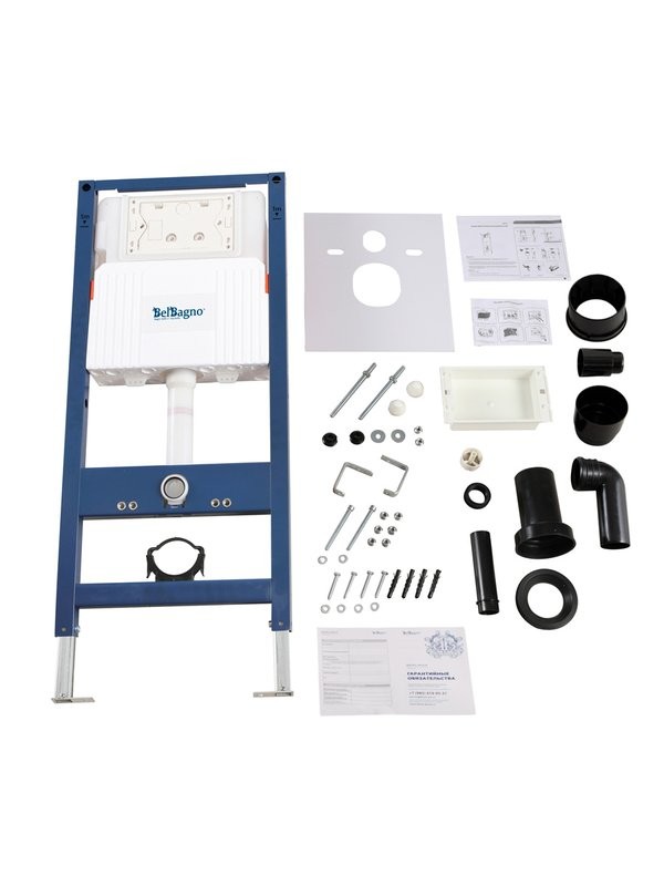 Инсталляция для унитаза BelBagno BB-101-M крепление к полу и стене, с шумоизоляцией