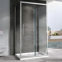 Душевой уголок Abber Schwarzer Diamant AG30120H-S80-S80 120х80, профиль хром, стекло прозрачное