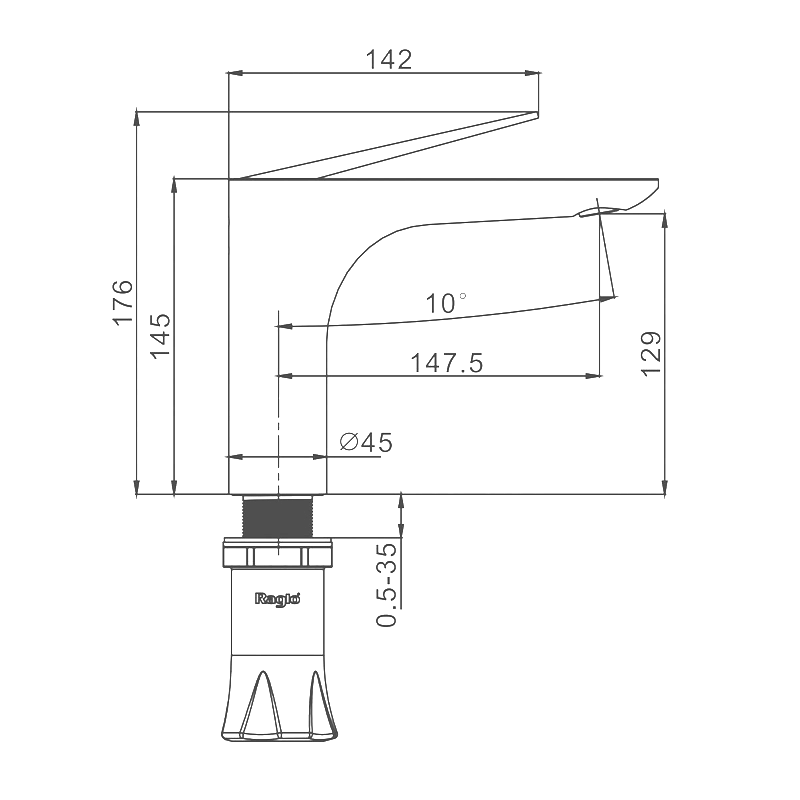 Смеситель для раковины Raglo R07.10.09 графит
