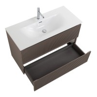 Тумба с раковиной BelBagno Uno 100 подвесная, 2 ящика, матовая бежевая