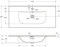 Тумба с раковиной BelBagno Uno 100 подвесная, 2 ящика, матовая бежевая
