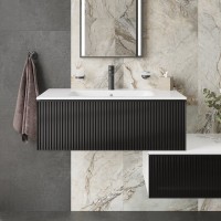 Мебель для ванной комнаты STWORKI Левангер 100 белая матовая, 2 тумбы