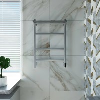 Полотенцесушитель электрический Grota Tela 530х800 NM EL 80x55 см, подключение справа, слева, скрытое подключение справа, матовый хром, лесенка, с полкой