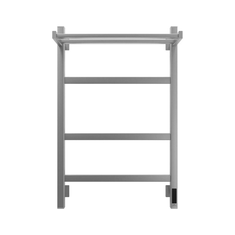 Полотенцесушитель электрический Grota Tela 530х800 NM EL 80x55 см, подключение справа, слева, скрытое подключение справа, матовый хром, лесенка, с полкой