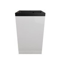 Тумба с раковиной Style Line Моно 50 напольная, белый глянец, раковина Asti 50 антрацит