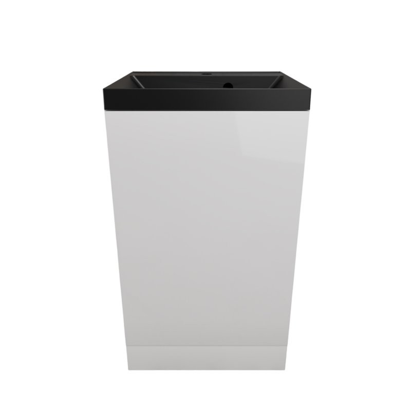 Тумба с раковиной Style Line Моно 50 напольная, белый глянец, раковина Asti 50 антрацит