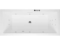 Акриловая ванна Excellent Heaven Slim Smart 180x80 см, встраиваемая, с гидромассажем, белая, с каркасом, со сливом-переливом