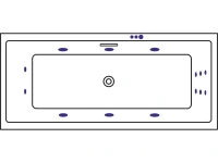 Акриловая ванна Excellent Heaven Slim Smart 180x80 см, встраиваемая, с гидромассажем, белая, с каркасом, со сливом-переливом