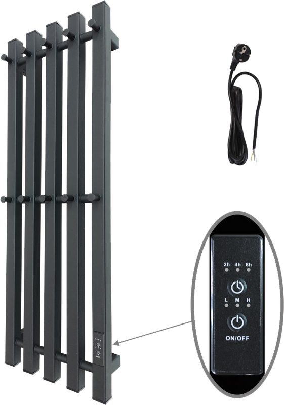 Полотенцесушитель электрический Маргроид Inaro профильный 80х24 черный матовый