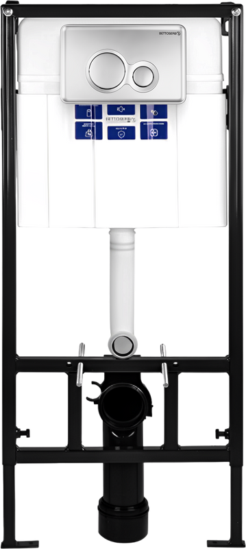 Комплект Инсталляция BETTOSERB Sava Fix Slim 40006456 + Кнопка Twin 40006462 цвет матовый хром