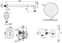 Душевой комплект Plumberia Selection Ixo KITXOT18CRKING С ВНУТРЕННЕЙ ЧАСТЬЮ, хром
