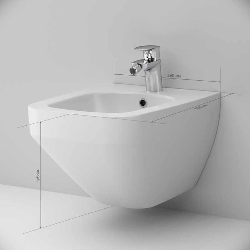 Биде подвесное AM.PM Inspire 2.0 C50A3411WH глянцевое белое