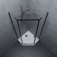 Душевой уголок Triton Дека -Блэк Щ0000062933 100х100, с поддоном, профиль черный
