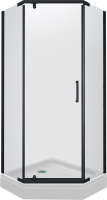 Душевой уголок Triton Дека -Блэк Щ0000062933 100х100, с поддоном, профиль черный