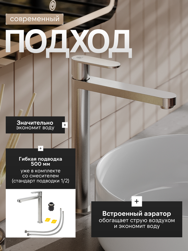 Смеситель для раковины Agger Sweet A2712122 сатин матовый