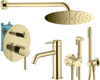 Комплект для ванной Plumberia Selection Ixo KITZXO18OR53 С ВНУТРЕННЕЙ ЧАСТЬЮ, золото 24к