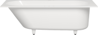 Ванна из искусственного камня Salini Ornella Kit S-Sense 160x70 см, встраиваемая, белая, на ножках, с донным клапаном