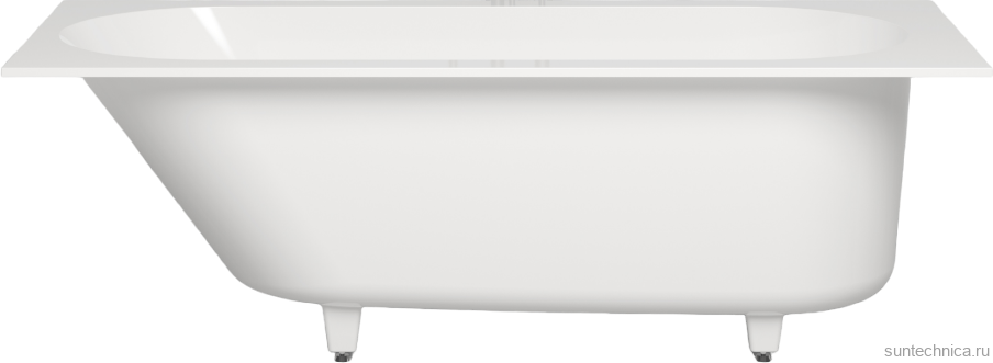 Ванна из искусственного камня Salini Ornella Kit S-Sense 160x70 см, встраиваемая, белая, на ножках, с донным клапаном