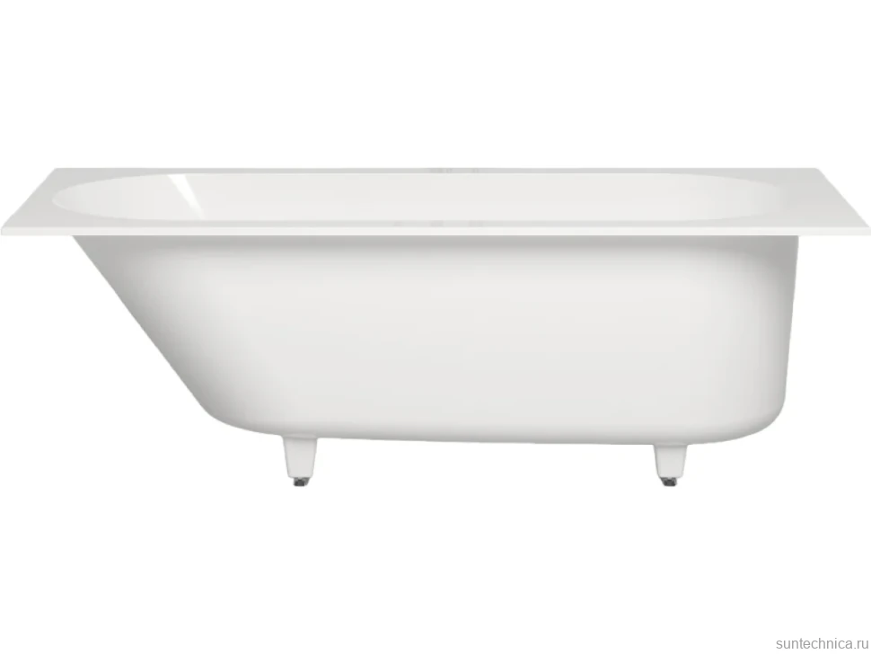 Ванна из искусственного камня Salini Ornella Kit S-Sense 160x70 см, встраиваемая, белая, на ножках, с донным клапаном