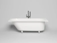 Ванна из искусственного камня Salini Ornella Kit S-Sense 160x70 см, встраиваемая, белая, на ножках, с донным клапаном