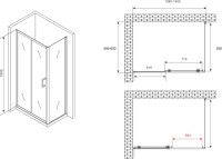 Душевой уголок Abber Schwarzer Diamant AG30140B5-S60B5 140x60, профиль черный, стекло прозрачное