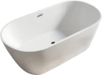 Акриловая ванна Ceruttispa RESIA170II 170x75 см, отдельностоящая, белая, овальная, с каркасом, со сливом-переливом, с донным клапаном