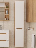 Шкаф-пенал для ванной SanStar Diva 30 матовый белый, дуб вотан