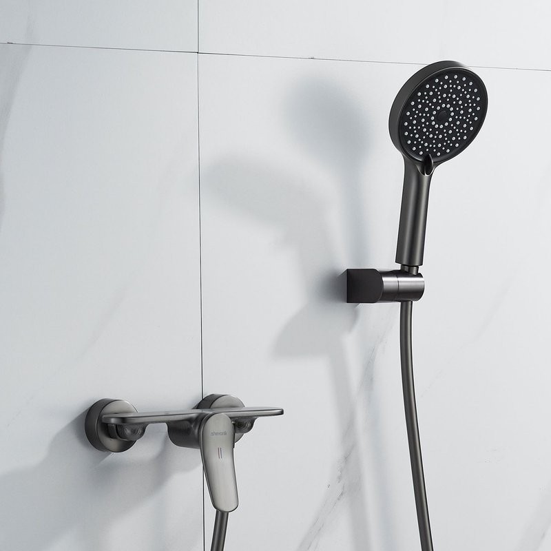 Смеситель для душа с лейкой Shevanik S4716T, оружейная сталь
