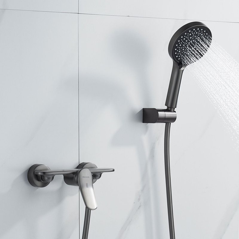 Смеситель для душа с лейкой Shevanik S4716T, оружейная сталь